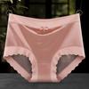 Calcinha de Renda com Cintura Média Satinada para Meninas Pure Desire Sexy Doce Xadrez Respirável Shorts Vazado Belo Bumbum Calcinhas para Mulheres