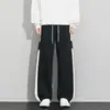 Calça Casual Esportiva Masculina de Perna Reta para Primavera e Outono de 2026, Calça de Perna Larga Solta Estilo Hong Kong, Marca da Moda, Tamanho Plus para Pessoas Grandes e Casais