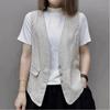 Nuevo Chal de Lino de Estilo Vintage para Mujer Verano 2026, Top Holgado sin Mangas de Algodón y Lino con Cuello en V