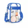 Bolso Transparente de PVC Cruzado para Mujer, Bolso de Hombro Versátil y de Moda, Ligero, Impermeable, para Teléfono, Correa de Hombro Desmontable