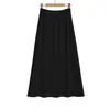 Estilo Perezoso Cintura Elástica Doble Cara Cepillado Sexy Falda Larga Otoño Nueva Moda Versátil Falda Recta Falda Línea A