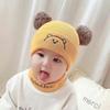 Toucas de Bebê para Outono e Inverno, Toucas Pequenas para Bebês de um Mês para Sair, Toucas de Lã Quentes para Bebês, Toucas Fetais de Tricô com Proteção para as Orelhas