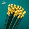 Palillos nuevos Yousheng Meidi Shuang Shihui Palillos familiares Palillos de aleación de viento rojo de Internet de oro verde oscuro Transmisión en vivo en casa