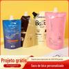 Saco de embalagem de alimentos saco de bico de sucção personalizado saco de oito lados selo autoportante saco de plástico saco de vácuo saco de embalagem de chá de folha de alumínio personalizado
