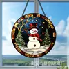 Adornos de Vidrio de Muñeco de Nieve Navideño Transfronterizos Decoración de Patio Ventana de Cafetería Atrapasoles Arte Colgante