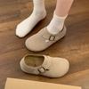 Zapatos Planos Burken que Aumentan la Altura para Viajeros Diarios Mujer 2025 Nuevo Primavera y Otoño Retro Redondo Clásico Zapatos de Una Sola Pieza