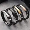 Pulsera de Cuero Tejido Vintage Hecha a Mano con Grabado Simple para Amantes de la Joyería de Mano Popular Fabricantes de Pulseras Punk