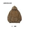 Sudadera con capucha de algodón lavado desgastado de 350g Copo de Nieve Frito Tendencia para Hombres y Mujeres Otoño e Invierno Holgada Batik de Algodón Top