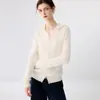 Cardigã de cashmere com capuz em tricô de cable para mulheres, novo suéter de tricô liso para outono e inverno, casaco quente solto e versátil