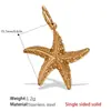 Collar de Estrella de Mar de Playa Nueva Transfronterizo Elegante Lujo Ligero Colgante de Caracola Concha Irregular Acero Inoxidable Chapado en Oro de 18K