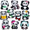 Lindos zapatos de animal panda, zapatos de flores, accesorios con hebilla para zapatos, pegamento suave de PVC, accesorios DIY, caricatura con cuentas, pequeña joyería al por mayor