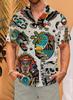 Nova camisa masculina de manga curta estampada em 3D transfronteiriça, solta, para festa, DIY para figura