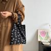 Bolso de algodón japonés de estilo perezoso, negro, elegante, combinable, pequeño, mini bolso de mano para mujer.