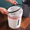 Cubo de basura doméstico para baño, cocina, dormitorio, sala de estar, uso creativo en oficina, cesta simple para papel higiénico de clasificación