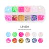 Decoración de uñas de Amazon con lentejuelas de mariposa, 12 cuadrículas, caja larga, lentejuelas para uñas, mariposa, redondas, color joyería para uñas
