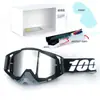 Set de Casco de Motocicleta Clásico en Stock, Gafas Todoterreno, Gafas de Exterior a Prueba de Viento, Gafas de Esquí UV, Gafas de Montar