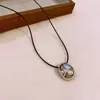 Colar de pérolas com contas de olho de tigre artificial cilíndrico, elegante, empilhado, vestível, corrente de lã, outono e inverno, colar de alta qualidade para mulheres