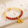 Pulseira de Amendoim Color-Blocking Simples e Atemporal Estilo Chinês Novo Nicho com Ouro Antigo Presente para Aniversário, Pulseira Simples Vermelha da Cidade Proibida