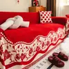 2026 Novo Grande Sofá Vermelho Festivo de Casamento Capa Quatro Estações Universal Conjunto Completo de Capas Tecido de Cobertura Manta de Cobertura para Casamento