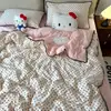 Xiaohongshu Super Suave Grado A Madre y Bebé Algodón Esponjoso Juego de Cuatro Piezas INS Dibujos Animados Borde de Concha Estilo Dormitorio Estudiantil Juego de Tres Piezas