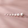Brincos Redondos de Pérolas Light Luxury para Mulheres Prata Esterlina S925 Estilo Coreano Simples e Versátil para o Trabalho Ol Brincos de Nicho Tendência Atacado
