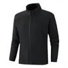 Primavera e Outono Novo Algodão Jacquard Roupa Esportiva Cor Sólida Gola Alta Cardigan Moletom Jaqueta Unissex Personalizado Atacado