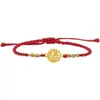 Pulsera de Buena Suerte y Fortuna para Mujeres, Pulsera Tejida con Hilo Rojo y Pequeño Amuleto de Fortuna Estilo Chino, Par de Pareja, Regalo de Año Zodiacal