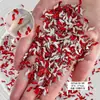 Decoraciones Rojas Chinas Mixtas para Uñas, Mini Pedrería Brillante Serie Roja de Año Nuevo con Parte Trasera Plana, Accesorios Irregulares para Uñas Forma de Ojo de Caballo