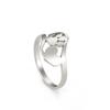 Anillo de acero inoxidable de diseño de nicho cruzado nuevo con huella de pata de perro, amor, simple, moda, anillo de acero inoxidable para hombre y mujer