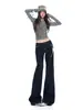 Al por Mayor Spot Jeans Azules Originales de Tiro Bajo Microcampana para Mujer Otoño Estilo Chica Picante Americana Jeans Acampanados Adelgazantes
