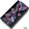 Caja de Regalo Nueva de Lujo para Hombre Lista para Usar Conjunto de Corbata de Moño Pañuelo Cuadrado Gemelos Accesorios de Moda para Vestir Formal de Negocios Regalo