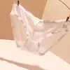 Roupa Íntima Sexy Transparente Feminina Renda Sedosa Cor Lisa Sem Costura Ultrafina Confortável Tentação Calcinhas Femininas com Laço Verão