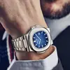 Venta Caliente Transfronteriza de Dropshipping Nautilus Verde Oliva Ultra Delgado Todo en Uno Reloj de Cuarzo para Hombre Reloj de Cuarzo Totalmente Automático