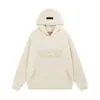 Moletom com Capuz Ess Estampado com Letras, Forrado com Lã, Estilo Americano, High Street, Sub-Marca Fog, Transfronteiriço, para Homens e Mulheres, Jaqueta Solta para Casais
