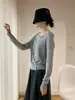 2025 Outono Irregular Nicho Top de Tricô Estrutura Design Manga Longa Cardigan Solto Feminino Versátil