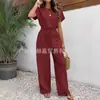 Transfronteiriço 2024 Amazon Novo Verão Europeu e Americano Amazon Feminino Cor Sólida Gola Redonda Slim Sem Mangas Top Calças