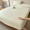 2026 Nuevo Modelo Sábana Individual de Seda de Hielo, Fresca y Amigable con la Piel, Pieza Única, Color Sólido, Protector Antipolvo para Colchón de Cobertura Total, Lavable a Máquina