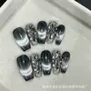 Unhas Vestíveis Olho de Gato Verde 2026 Nova Manicure Vestível de Alta Qualidade Curta Feita à Mão Clareadora Popular Adesivo de Unha