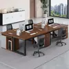 Escritorio de Oficina, Escritorio de Jefe, Estación de Trabajo Simple Moderna para Personal, Combinación de Escritorio Individual o Doble con Silla, Mesa para Computadora de Escritorio con Cajones