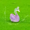 Miniatura de paisagem criativa coroa casal cisne figuras, paisagismo de jardim DIY decorativo pendurado acessórios, pequenos ornamentos