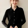 Cardigã de Tricô de Caxemira com Gola Polo, Moderno e Simples para Mulheres, Manga Longa, Solto, Quente, Elegante e Versátil Jaqueta Reta
