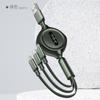 Cabo de Dados Retrátil Três-Em-Um Cabo de Carregamento Rápido Adequado para Apple V8 Android Interface Tipo-C Cabo USB de Carregamento para Celular P