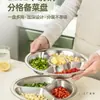 Prato Dividido de Aço Inoxidável 316 para Armazenar Cebolinha, Gengibre e Alho; uma Ferramenta de Cozinha Versátil para Ingredientes de Hot Pot
