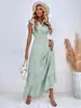 Vestido Elegante con Cuello en V, Cintura Marcada y Volantes para Mujer, Moda Europea y Americana Primavera/Verano 2025, Venta Transfronteriza en Amazon