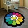 Alfombra de Girasol de Amazon Tapete de Piso Hogar Marca de Moda Dormitorio Mesita de Noche Antideslizante Redondo Tapete para Silla Tapete para Batería Decoración