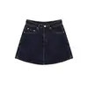 Falda de Mezclilla Azul Oscuro para Mujer 2025 Nueva Verano Cintura Alta Talla Grande Falda Corta para Cuerpo en Forma de Pera Falda de Corte A