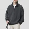 Sudadera Anyang para Hombre con Media Cremallera y Cuello Alto 2026 Otoño Nueva Retro Americana de Peso Pesado Holgada Casual Pulóver