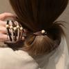 Estilo coreano nueva bola de metal texturizado oro mate marrón leche banda para el cabello moderna elegante simple goma para el cabello cuerda para el cabello accesorios para el cabello