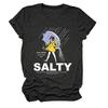 Estación Independiente de Ebay Europea y Americana Ropa Casual y Cómoda para Mujer Salada Todo Allí Sabores Camiseta de Manga Corta con Cuello Redondo