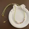 Colar de Contas Barroco Natural Personalizado para Mulheres Ins Golden Sun Ametista Nicho Dopamina Moda Clavícula Cadeia